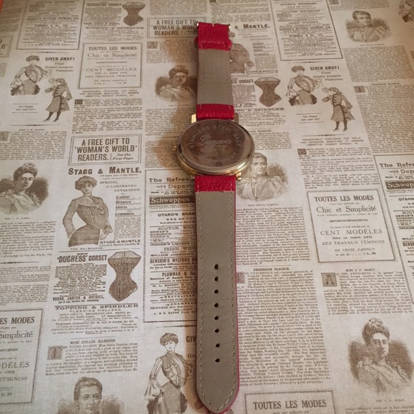 Anchor Watch, Red Leather Strap - Picture 4 of 4